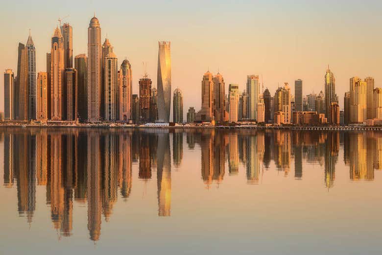 Sunset over Dubai Marina