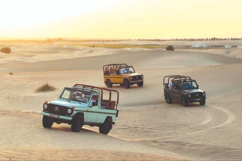 Vehicles during the Desert Safari